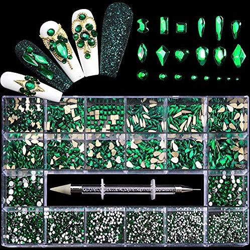 Nail Art Rhinestones (Color- Green)(#03)