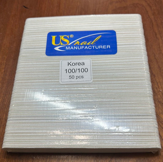 NAIL FILE US GRIT 100/100 (50PCS) Square
