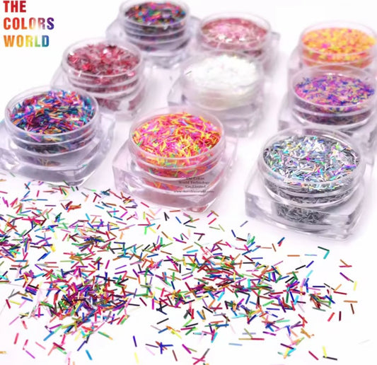 Nail Art Tinsel Glitter 12 jar/pack