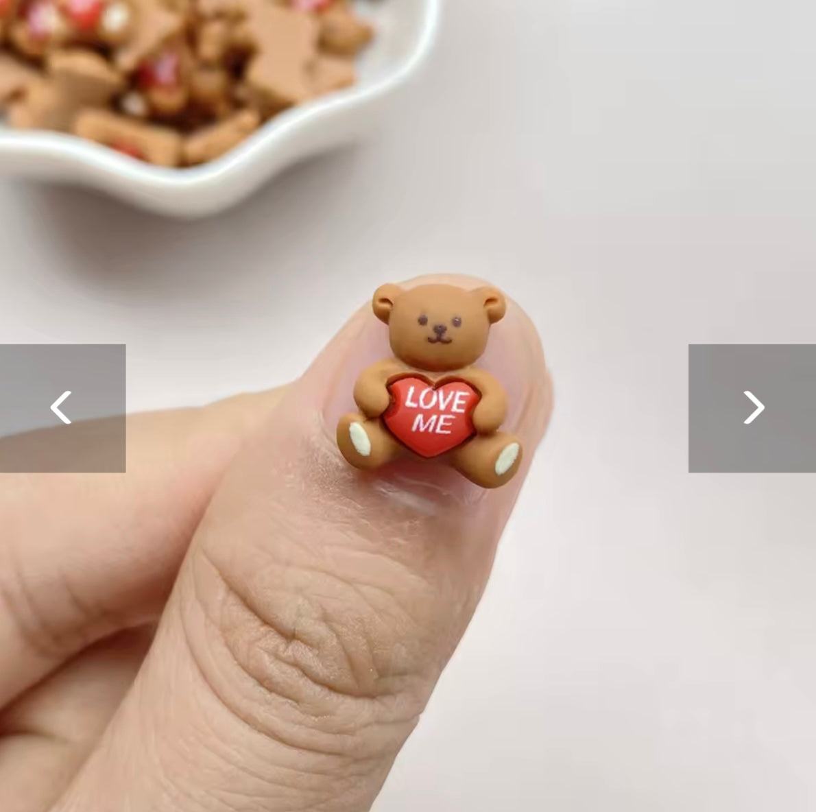 Cute Mini Cartoon Little Bear Nail Art Resin Designer Charms DIY Craft For Nail 3D Decorations Jewelry 20Pcs