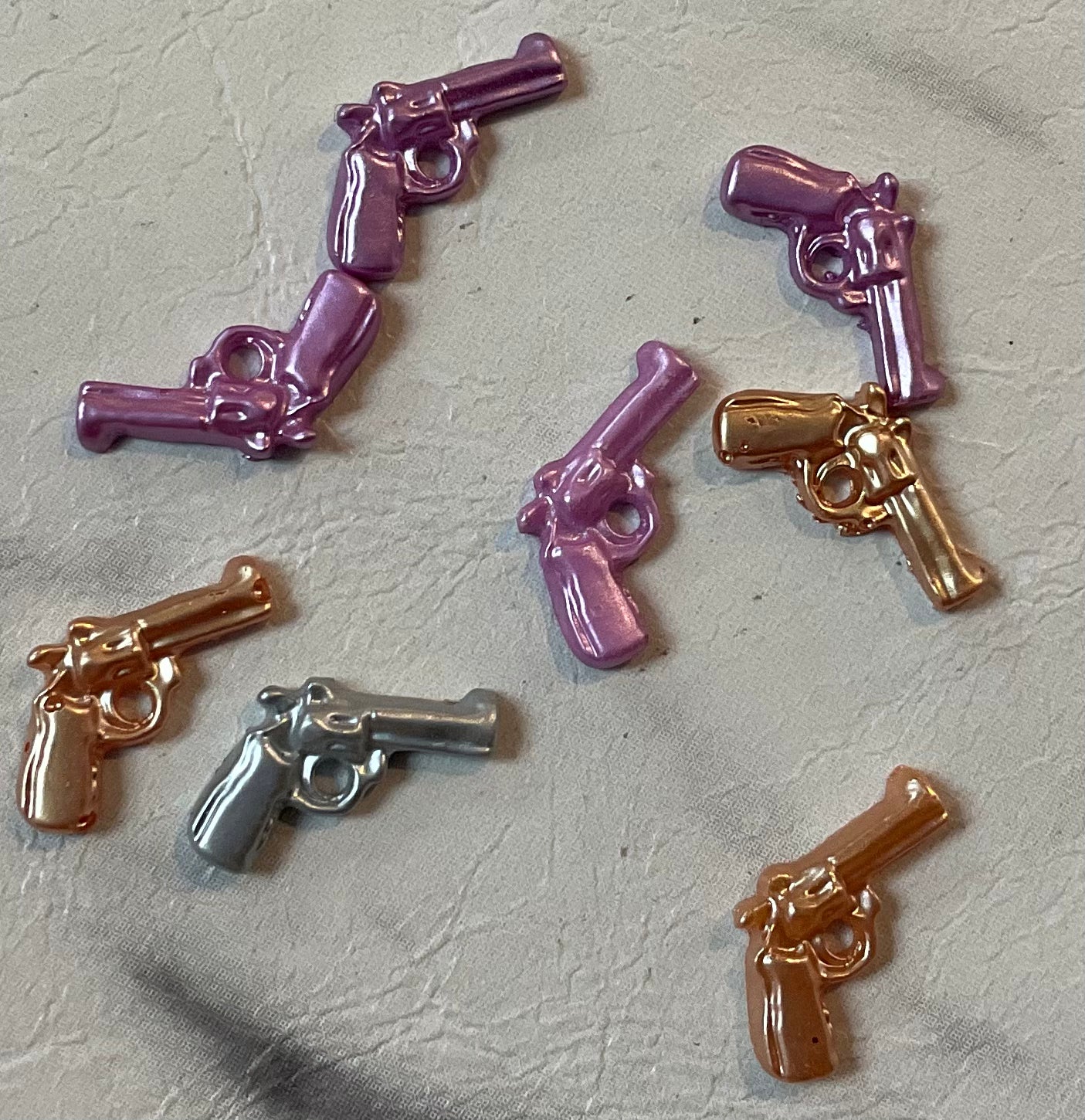 30 Antique Mix Colorful Hand Pistol Charms