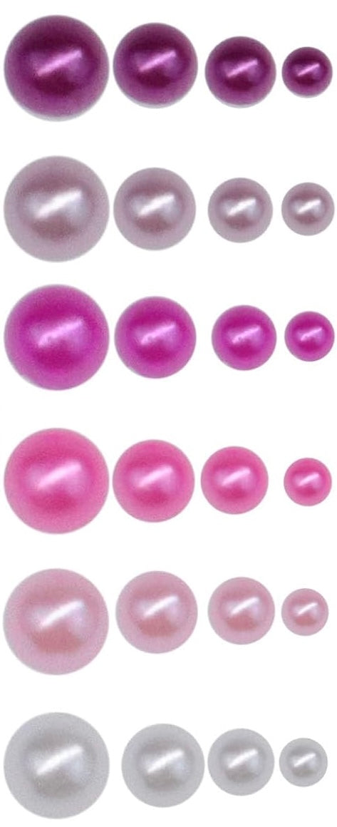 Pearls for Crafting 10000 Pcs Flat Back Nail Pearls 6 Color Half Round Flatback Pearl Beads for Embellishment Shoes Small Pearls for DIY Phone Nail Charms Making Pink Purple White