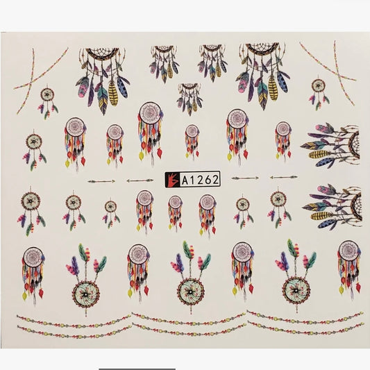 Dream Catcher Water Transfer Nail Decal-(A1262) (1pcs)