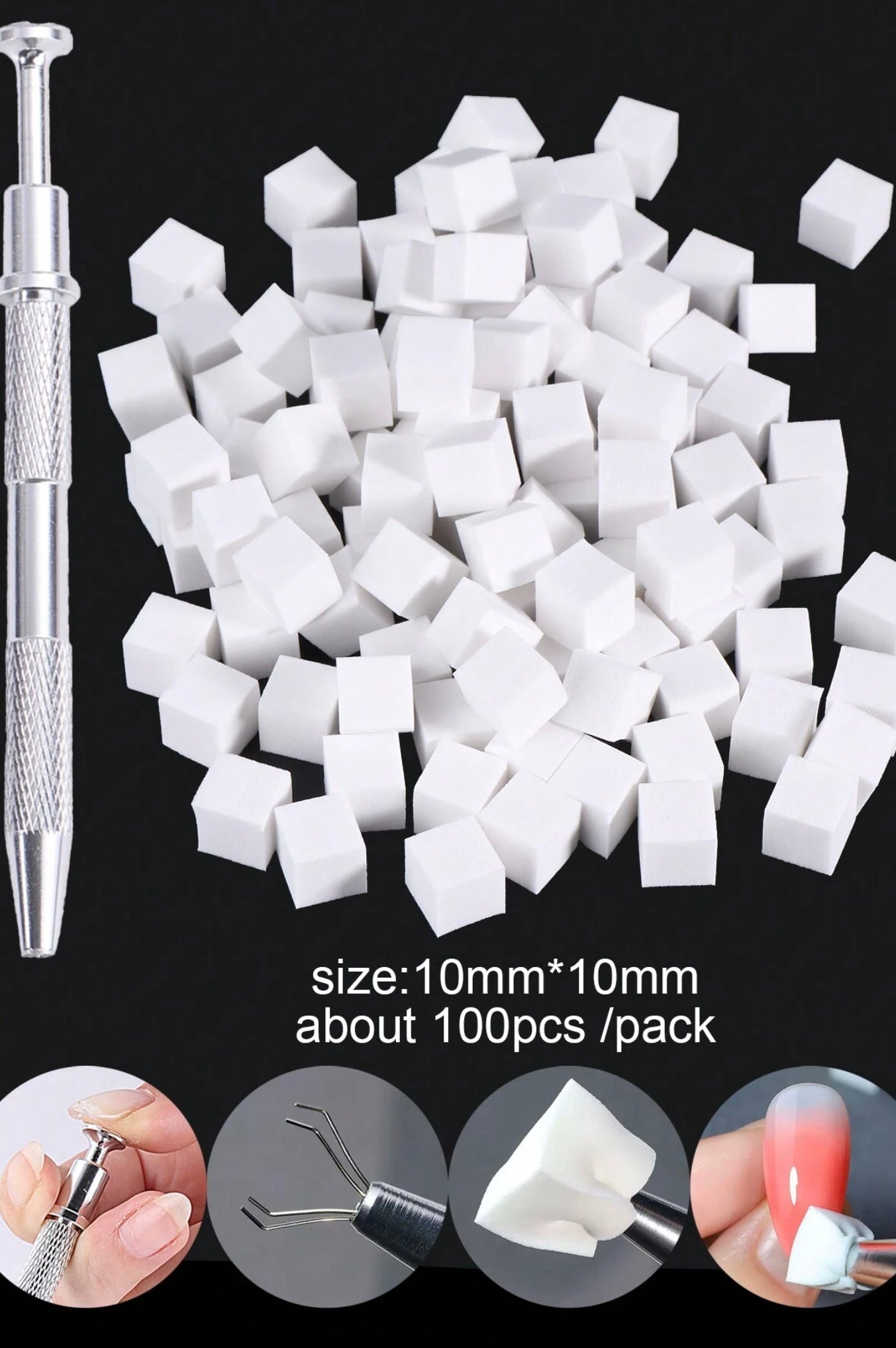20pcs White Sponge Blocks With 1pc Sponge Catcher Grippers Set, Nail Sponge Blocks Buffers For Gradient Color Nail DIY Design Manicure Tools Kit Nail Supplies