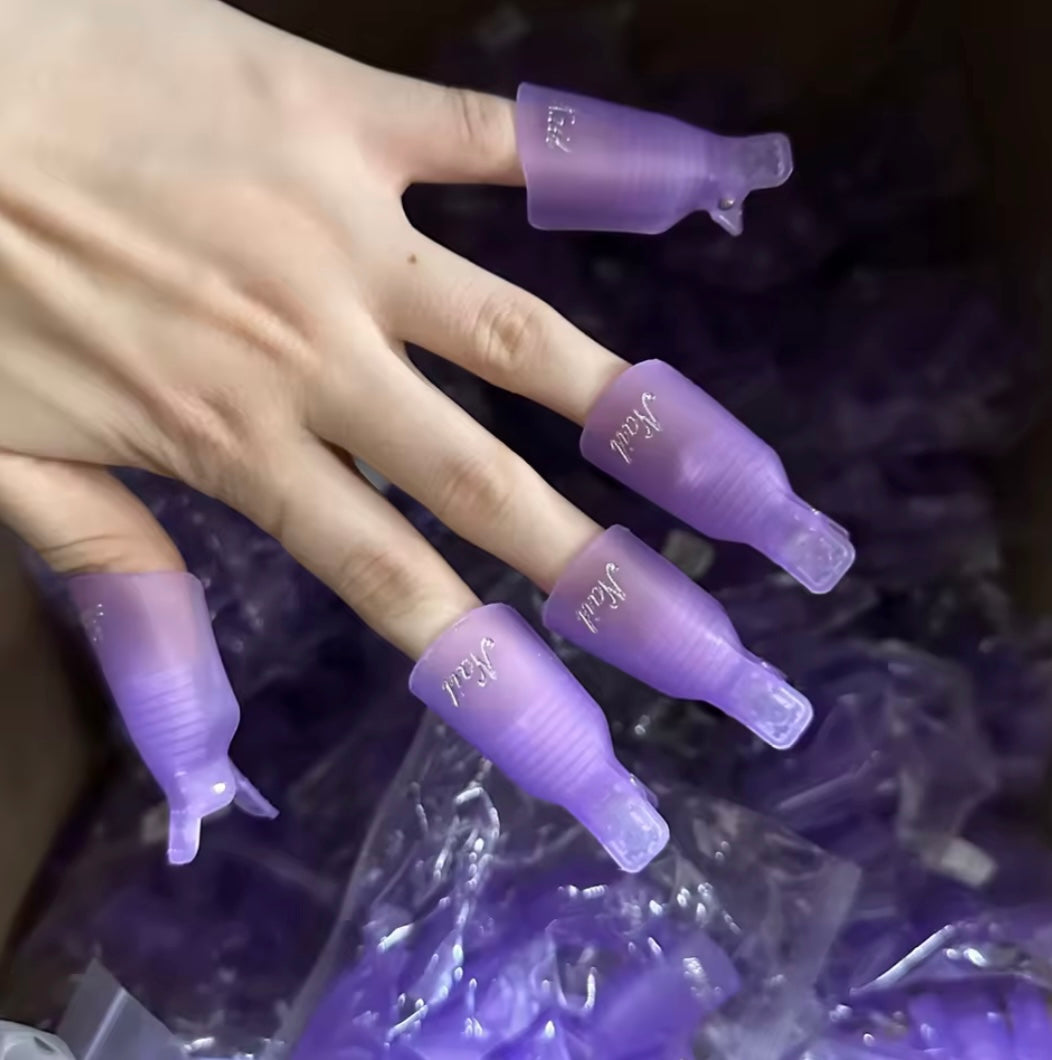 Plastic Soak Off Gel Remover Finger Nail Clips (10pcs)