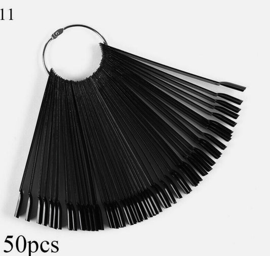 False Nail Art Polish Gel Nails Tip Sample Practice Display Tool (50pcs) Black Color