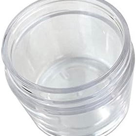 White Plastic Screw Cap Lid with Clear Base Empty Cosmetic Jars for Nail Powder Bottles Eye Shadow Container Lot Powder Storage Container