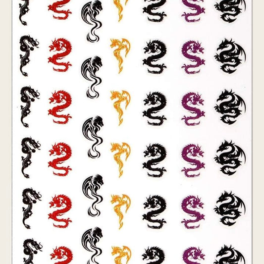 Dragon Pattern Nail Art Sticker (1 sheet)