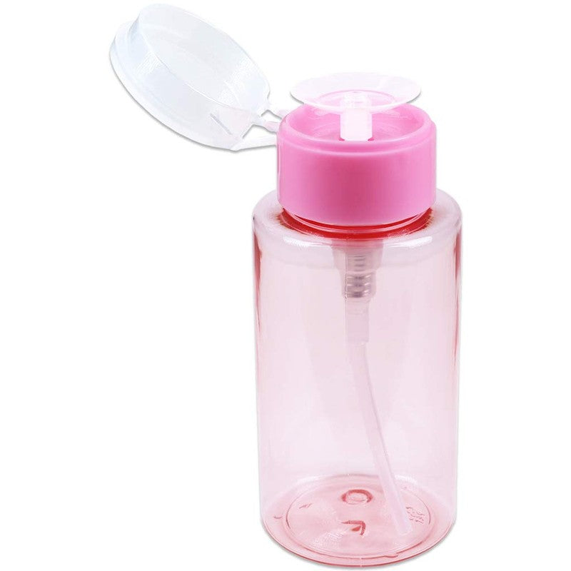 Pink Push-Down Dispenser Bottle - Empty Refillable Pump Bottle