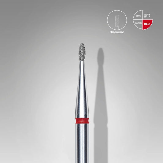 Staleks-Diamond nail drill bit rounded bud red EXPERT head diameter 1,2 mm / working part 3 mm