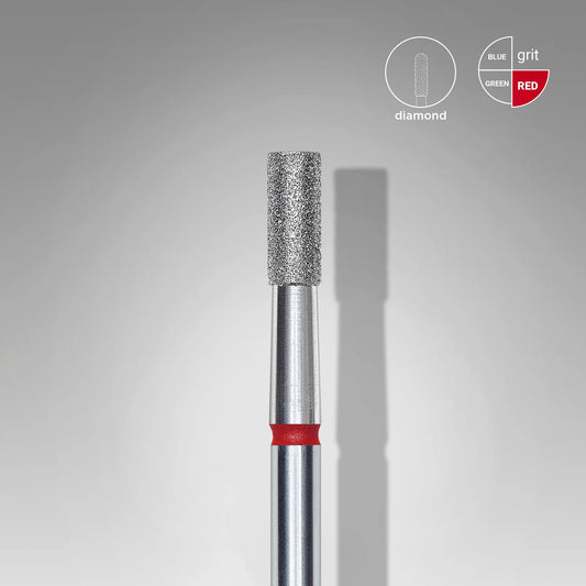 Staleks-Diamond nail drill bit cylinder red EXPERT head diameter 2,5 mm / working part 6 mm