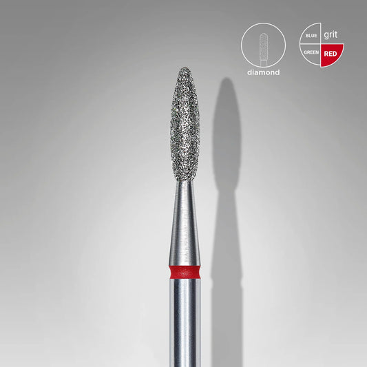 Staleks-Diamond nail drill bit flame red EXPERT head diameter 2,1 mm / working part 8 mm