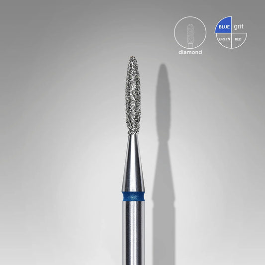 Staleks-Diamond nail drill bit pointed flame blue EXPERT head diameter 1,6 mm / working part 8 mm