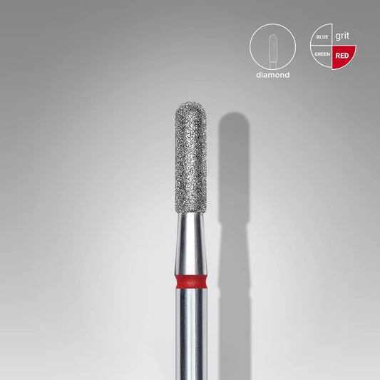 Staleks-Diamond nail drill bit rounded cylinder red EXPERT head diameter 2,3 mm / working part 8 mm
