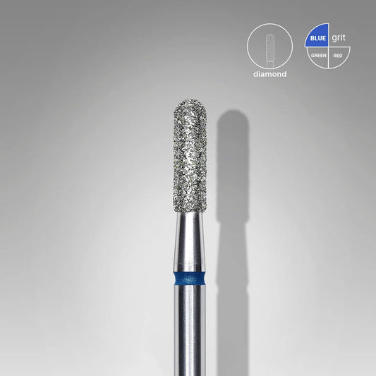 Staleks-Diamond nail drill bit rounded cylinder blue EXPERT head diameter 2,3 mm / working part 8 mm