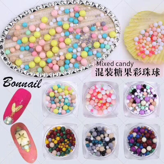 3D Mixed-Size Colorful Mini Beads without holes Small Balls Nail Art Beads
