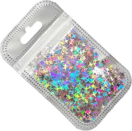 Coloured Bling Nail Supplies Decorations,Cross Star Flakes Nail Glitter Sequins Paillette Manicure 3D Art Tips Slices Nail Art Accessories