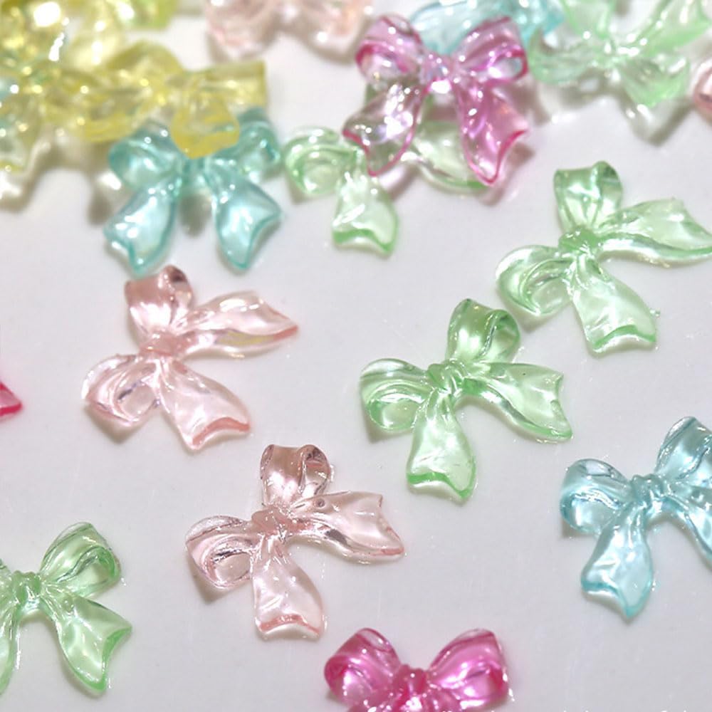 3D Bow Jelly Translucent Nail Charms