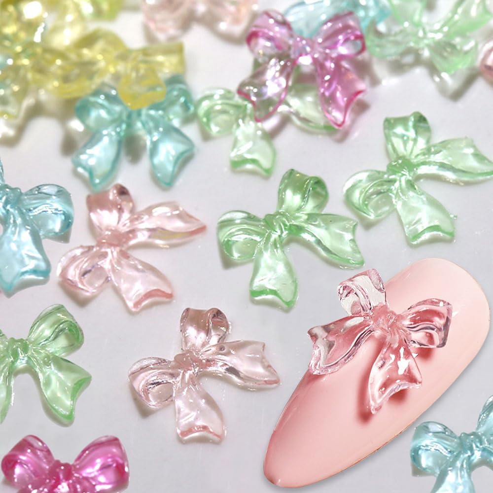 3D Bow Jelly Translucent Nail Charms