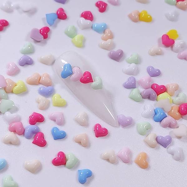 100+ pcs mixed color mini heart|Nair art| nail charms