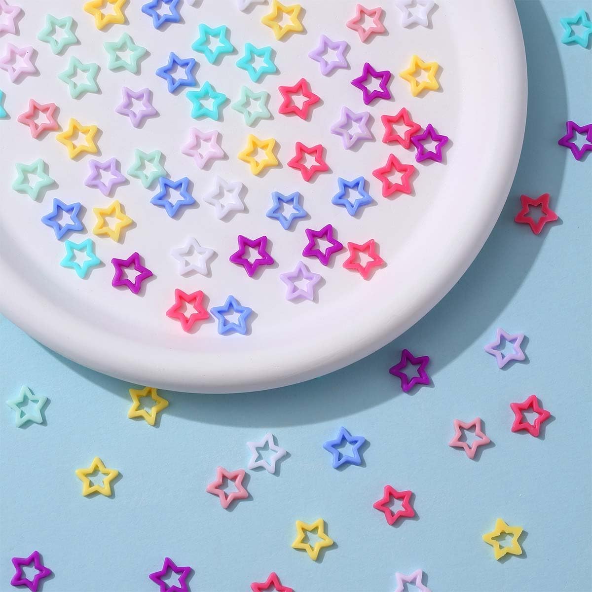 50Pcs Star Nail Art Charms 3D Nail Art Accessories Mix Color Nail Charms Rhinestone for Acrylic Nail Resin