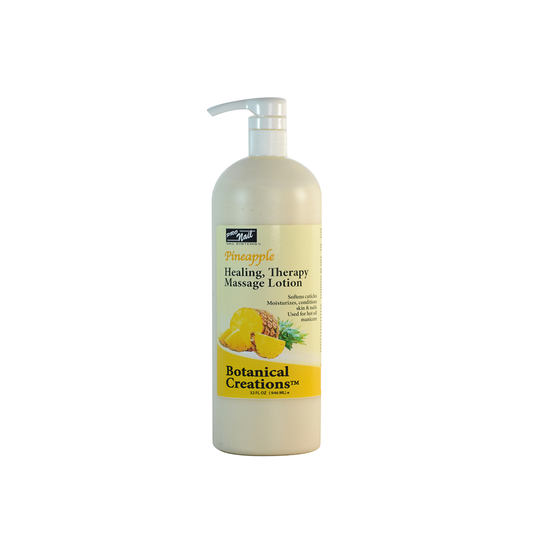 PRO NAIL - Healing Therapy Massage Lotion - Professional Pedicure, Body and Hot Oil Manicure, Infused with Natural Oils, Vitamins, Panthenol and Amino Acids (Pineapple, 32 Ounce)
