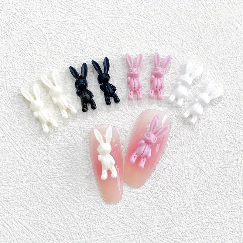 20pcs Easter Bunny Nail Charms, 3D Rabbit Nail Art Accessories for DIY Phone Case Decoration