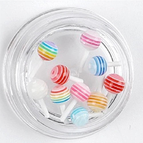 NAIL ART KAWAII CHARM LOLLIPOPS MIX 100pcs