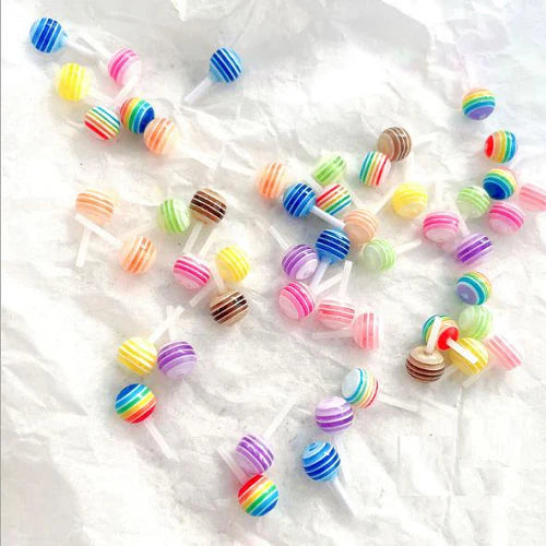 NAIL ART KAWAII CHARM LOLLIPOPS MIX 100pcs