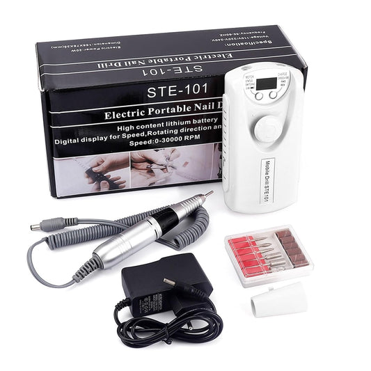 Electric Nail Drill, 30000RPM Electric Nail Drill Machine, Portable Rechargeable Pro Electric Manicure Nail File, Pro Pedicure Nail Cutter with Display Easy to Use