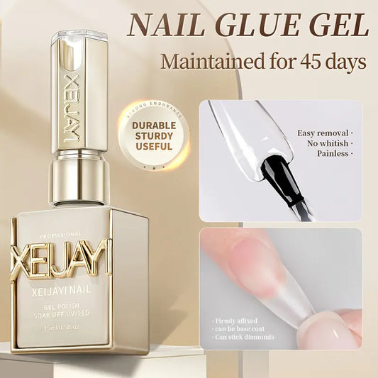 XEIJAYI Professional Nail Art Gel Polish - 0.51oz UV/LED Soak Off, Alcohol-Free, Long-Lasting Adhesive for DIY & Salon Use, Easy Application with Precision Brush, Gel X Nail