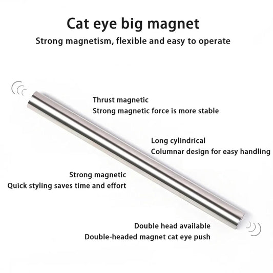 Extra Large Cylindrical Cat Eye Magnet for Nails Double-Head Magnetic Gel Polish Stick Multi-Function Nail Magnet Strong Magic Cat Eye Manicure Design Tool
