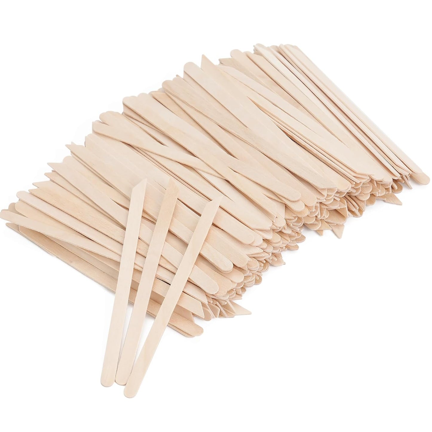 Wooden Wax Sticks Small Waxing Applicator Sticks Wax Spatulas Wood Craft Sticks for Hair Removal and Smooth Skin - Slanted & Round