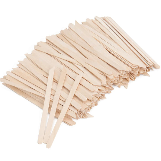 Wooden Wax Sticks Small Waxing Applicator Sticks Wax Spatulas Wood Craft Sticks for Hair Removal and Smooth Skin - Slanted & Round