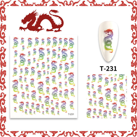 Dragon Nail Art Stickers: Chinese Zodiac Decals(T-231) (1pcs)