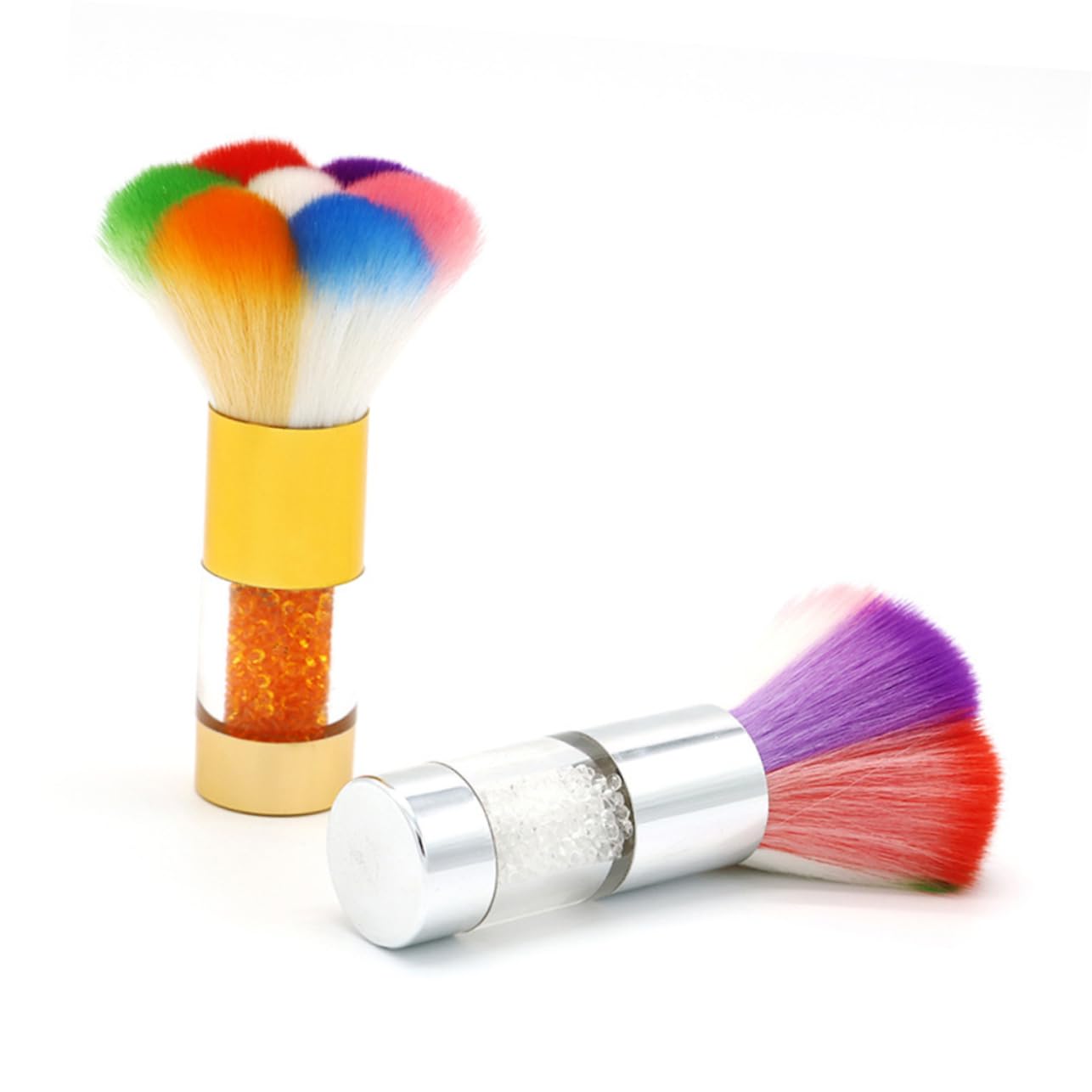 Rhinestone Nail Dust Brush Nail Brush Nail Art Dust Brush Metal Handle Easy Dust Removal for Acrylic Nails Silver