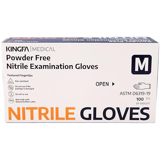 Nitrile Medical Exam Gloves - Powder Free, Latex Free, 4 mil Thickness, Black (Medium)