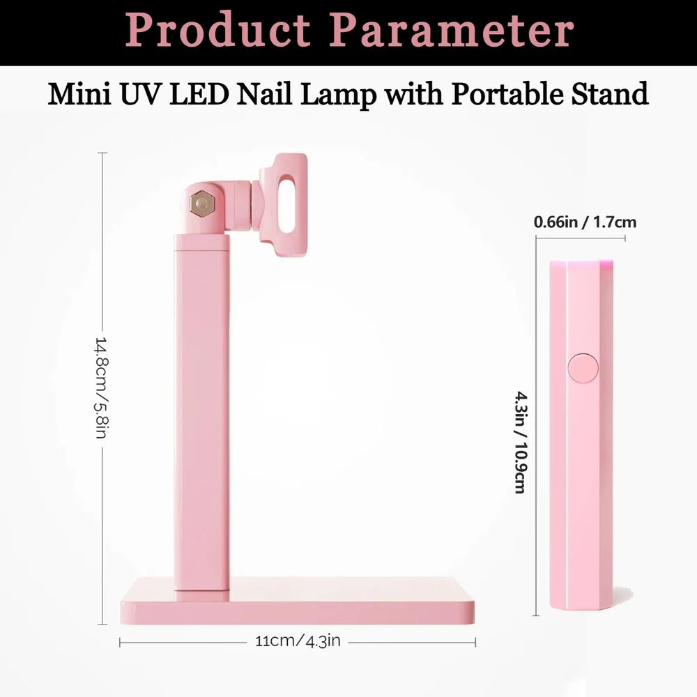 TLISMI Solid Colored Pen Shaped Mini UV LED Nail Lamp with Rotating Stand