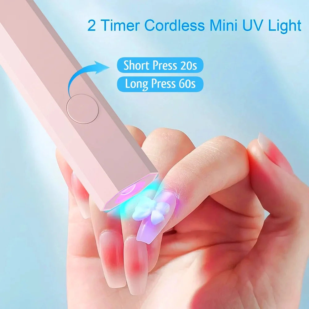 TLISMI Solid Colored Pen Shaped Mini UV LED Nail Lamp with Rotating Stand