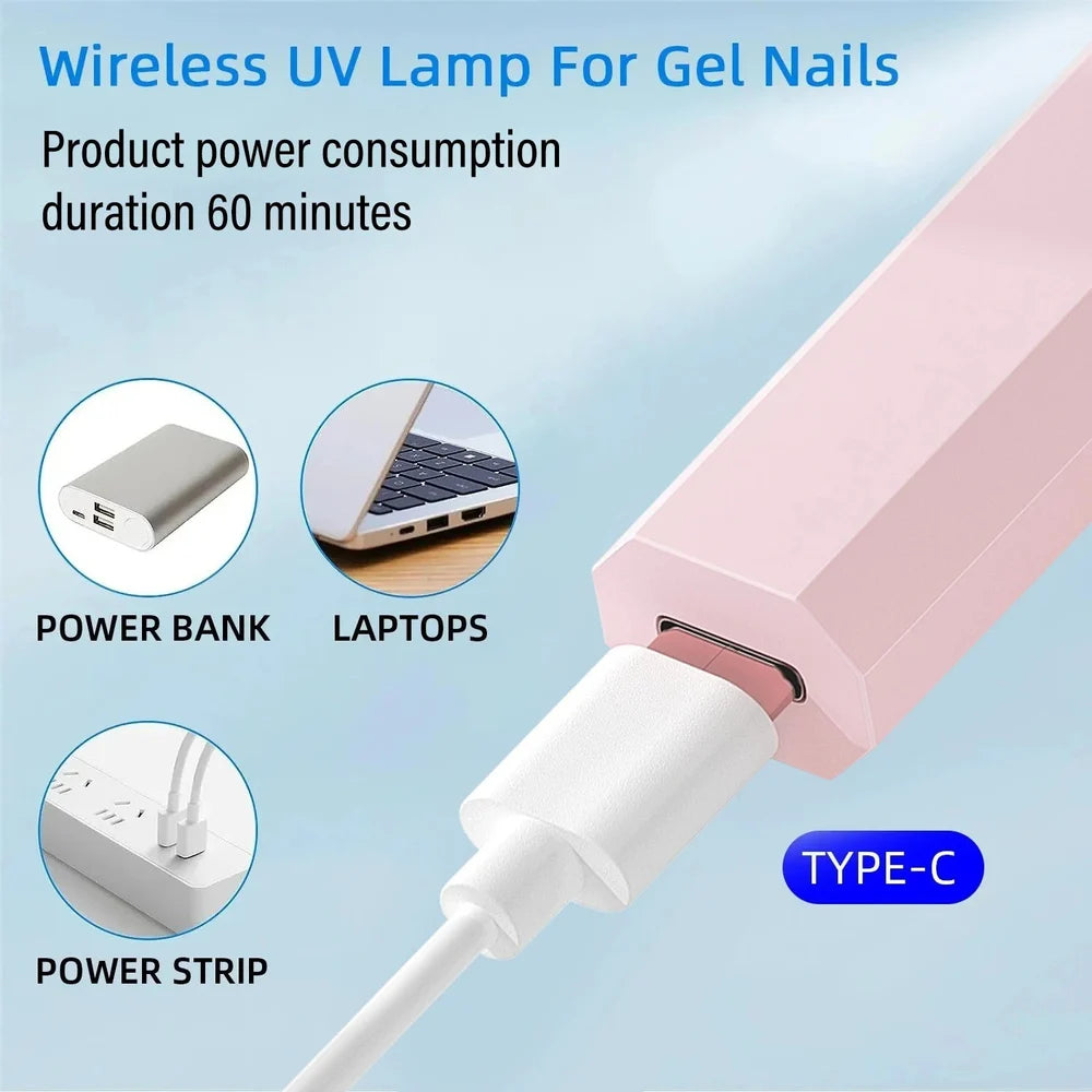 TLISMI Solid Colored Pen Shaped Mini UV LED Nail Lamp with Rotating Stand