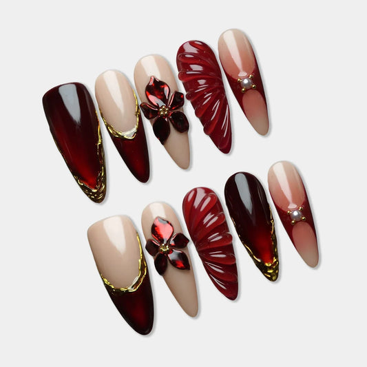 Unimax - Do Nails Art - Red 3D Design Nails (1pcs)