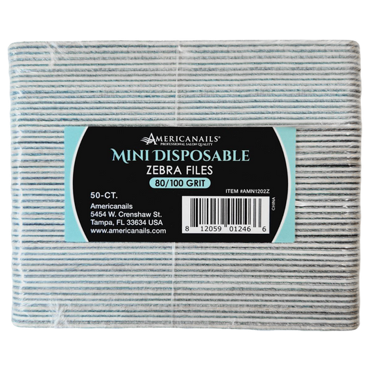 Mini Disposable Zebra Files | 80/100 Grit 50ct