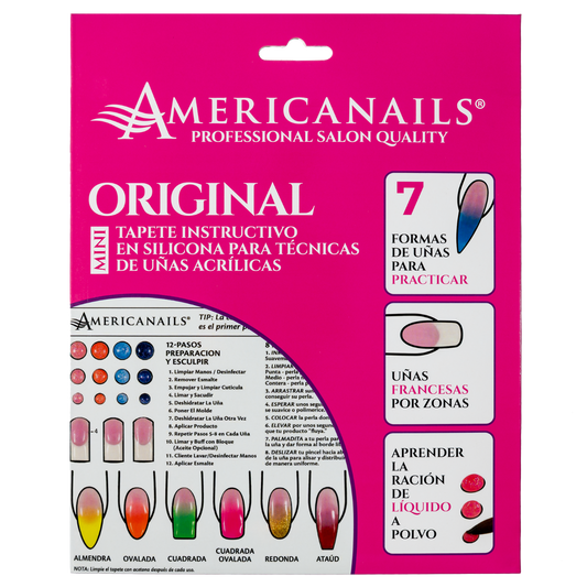 Mini Tapete Instructivo en Silicona Para Técnicas de Uñas Acrílicas