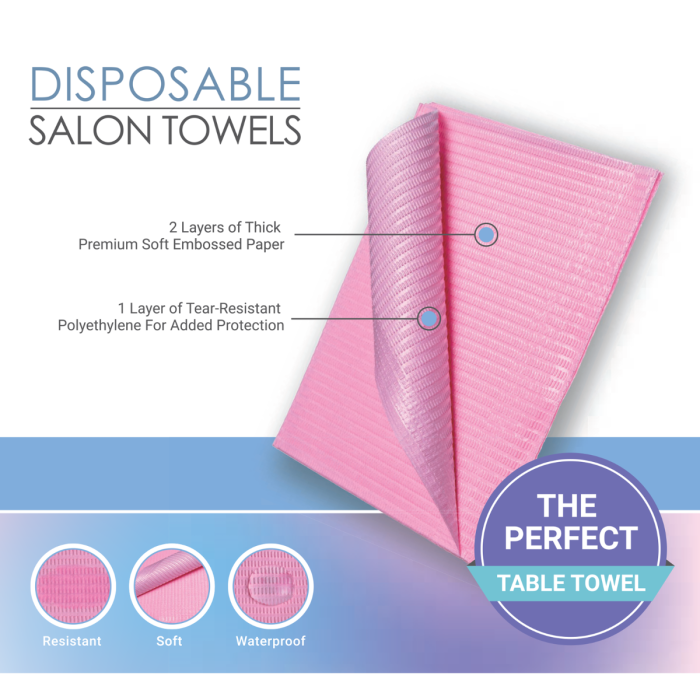 Disposable Salon Towels | Pink 60ct