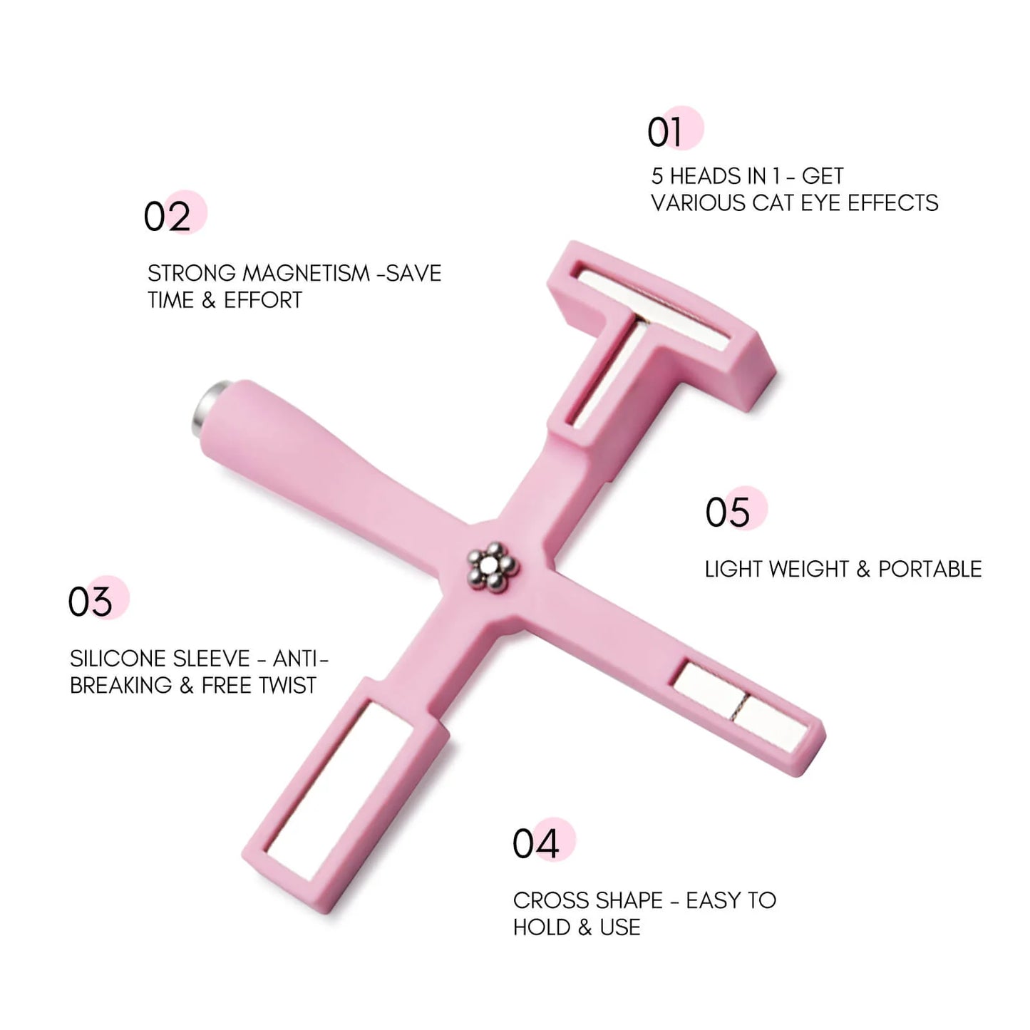 Nail Magnet - 5 in 1 Cat Eye Gel (Pink)