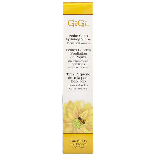 GiGi Waxing Strips for Hair Waxing/Hair Removal, Petite Cloth Strips - 100 Strips