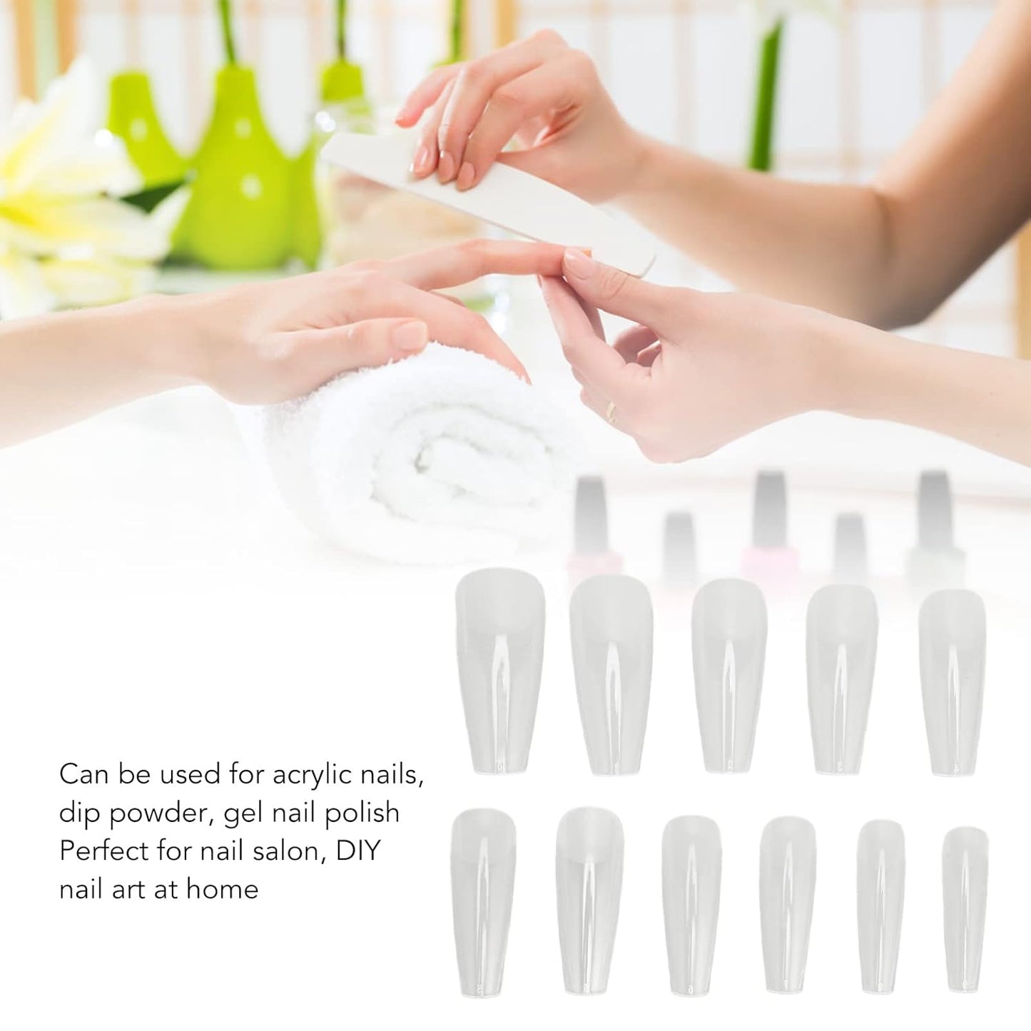 Soft Gel Full Cover Nail Tips Coffin Almond Square Stiletto-False Nails Clear Fake-Press On Nails For Nail Art Designs Gelly Tips Short Almond Builder-gel Short Square Coffin Almond-stiletto