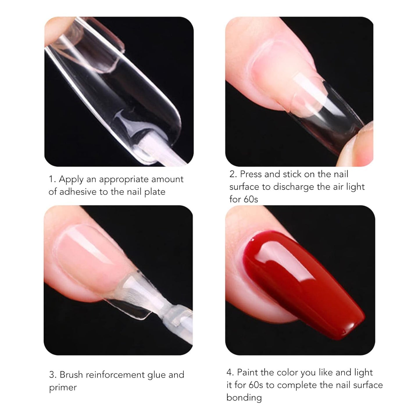 Soft Gel Full Cover Nail Tips Coffin Almond Square Stiletto-False Nails Clear Fake-Press On Nails For Nail Art Designs Gelly Tips Short Almond Builder-gel Short Square Coffin Almond-stiletto