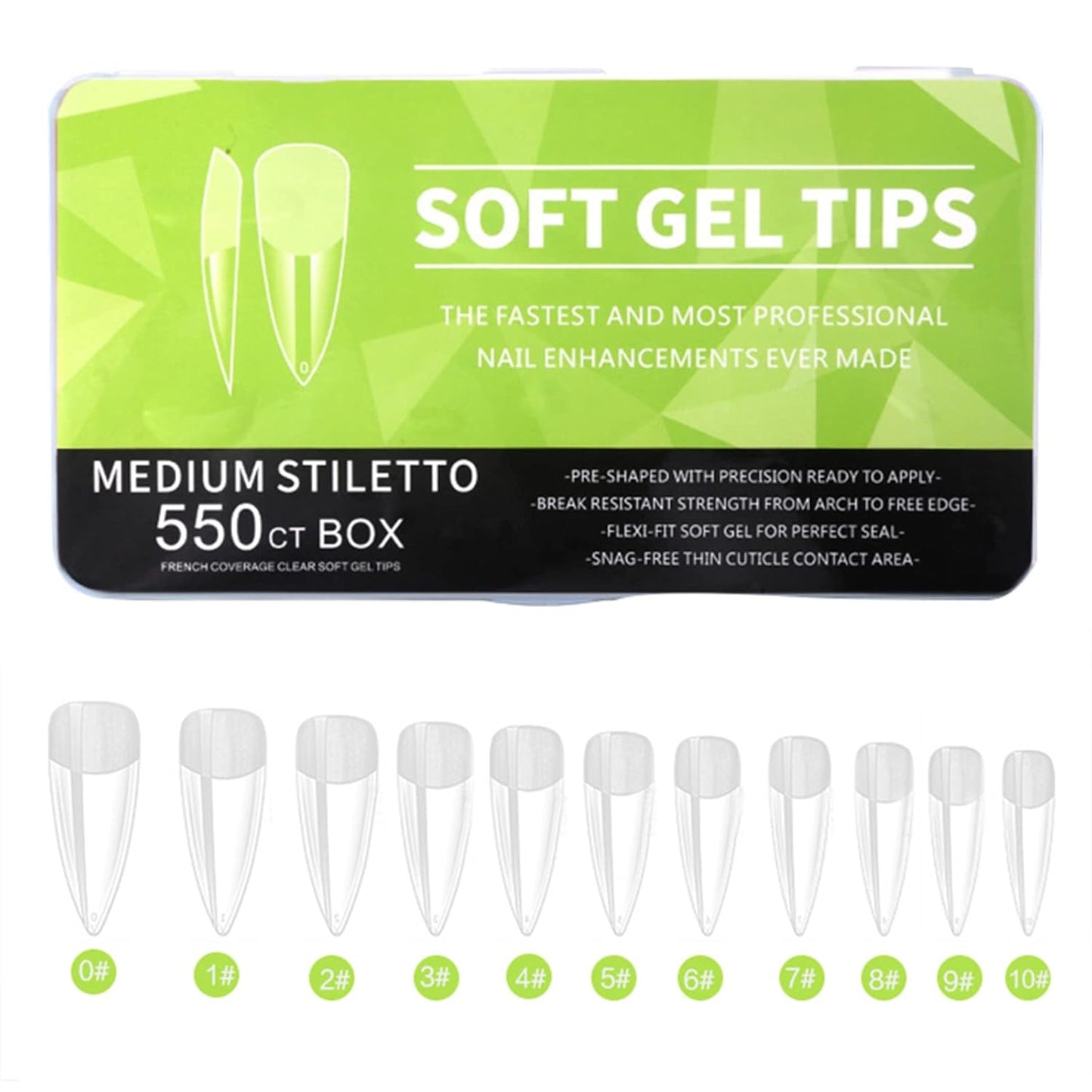 Soft Gel Full Cover Nail Tips Coffin Almond Square Stiletto-False Nails Clear Fake-Press On Nails For Nail Art Designs Gelly Tips Short Almond Builder-gel Short Square Coffin Almond-stiletto