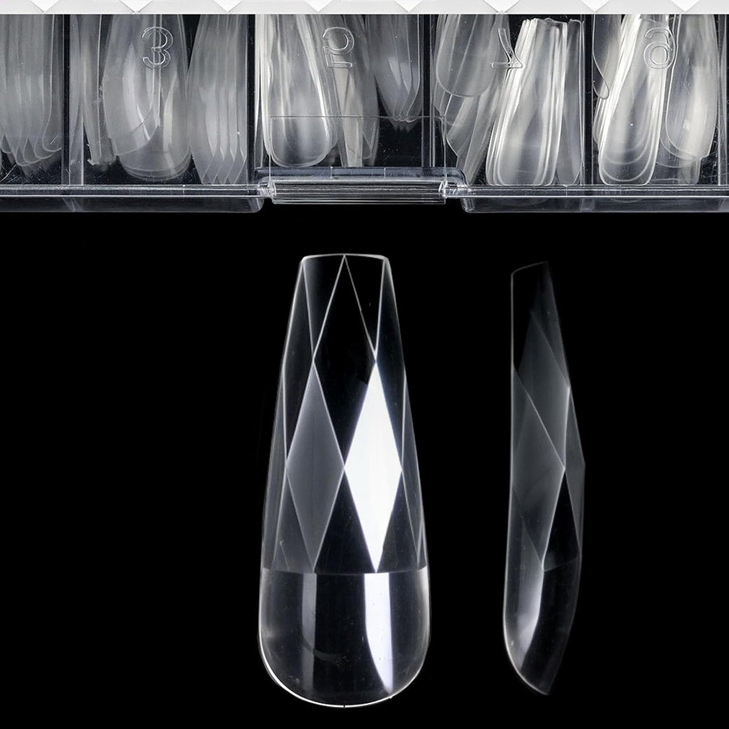 3D Diamond Shaped Polygel Nail, Extension Clear Full Cover False Nail Tips, Hybrid Gel Acrylic Nail, Diamond Fake Nails, 14 Sizes Building Artificial Press on Nail (style 4, 120pcs)